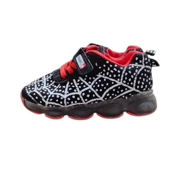 Spider Net Kids LOw Top Sneakers with, LED Light for Boys Light Up Toddler Shoes - Picture 7 of 10